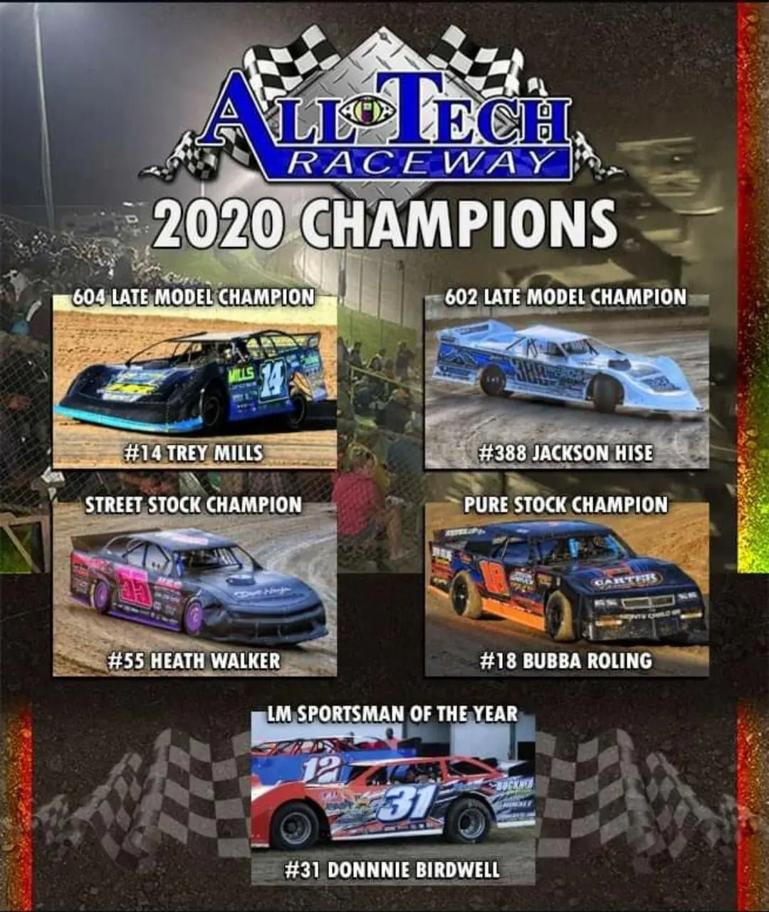 2020 All-Tech Raceway Season Champions