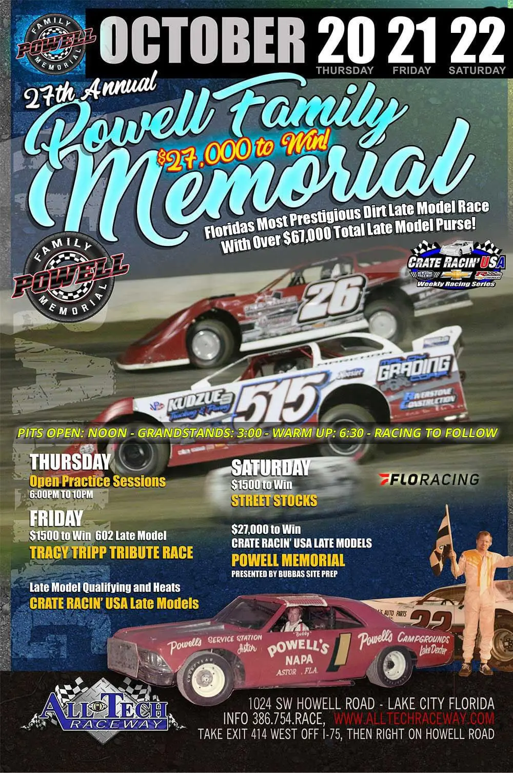 27th Powell Family Memorial “Florida’s Crown Jewel Dirt Late Model Event”